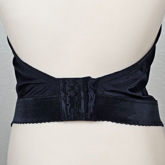 Vtg‎ Sophistique By Smoothie Black Bustier Long Line Bra Boning Floral Lace 36B - Picture 3 of 15
